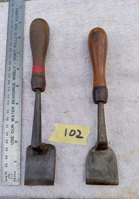 2 Handmade short elbo chisels. (Item''102)