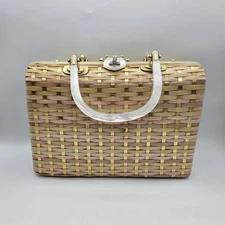 Stylecraft Miami Gold Tone Weave Vintage Handbag
