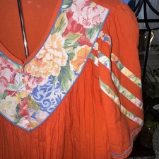 Vtg APPEL Floral House Dress Coat Half Zip Pocket Sleepwear Robe Sz M/L  A53
