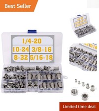 77-Piece Stainless Steel Rivet Nut Set - Fully Threaded and Countersunk Design