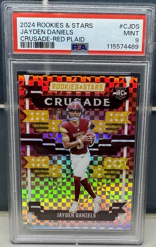 2024 Panini Rookies & Stars Crusade Red Plaid Jayden Daniels RC PSA 9