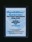2026 Bowman Paper Orange AUTO Wehiwa Aloy RC ROOKIE Redemption /25 *3668