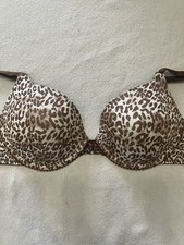 Lily Of France Ego Boost Bra Push-up Bra Adds 1 Cup 36C Animal Print