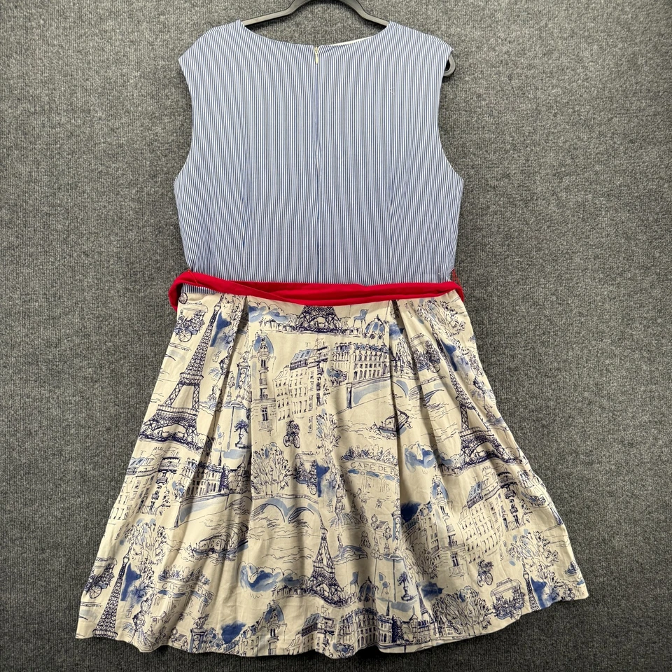 Chetta B Dress Womens 18 Paris France Red White Blue Retro Cocktail Pinup Formal - Image 4 of 4