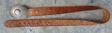 VINTAGE PENNEY RANCHCRAFT LEATHER TOOLED WESTERN BELT  ANTIQUE BUCKLE/SILVER