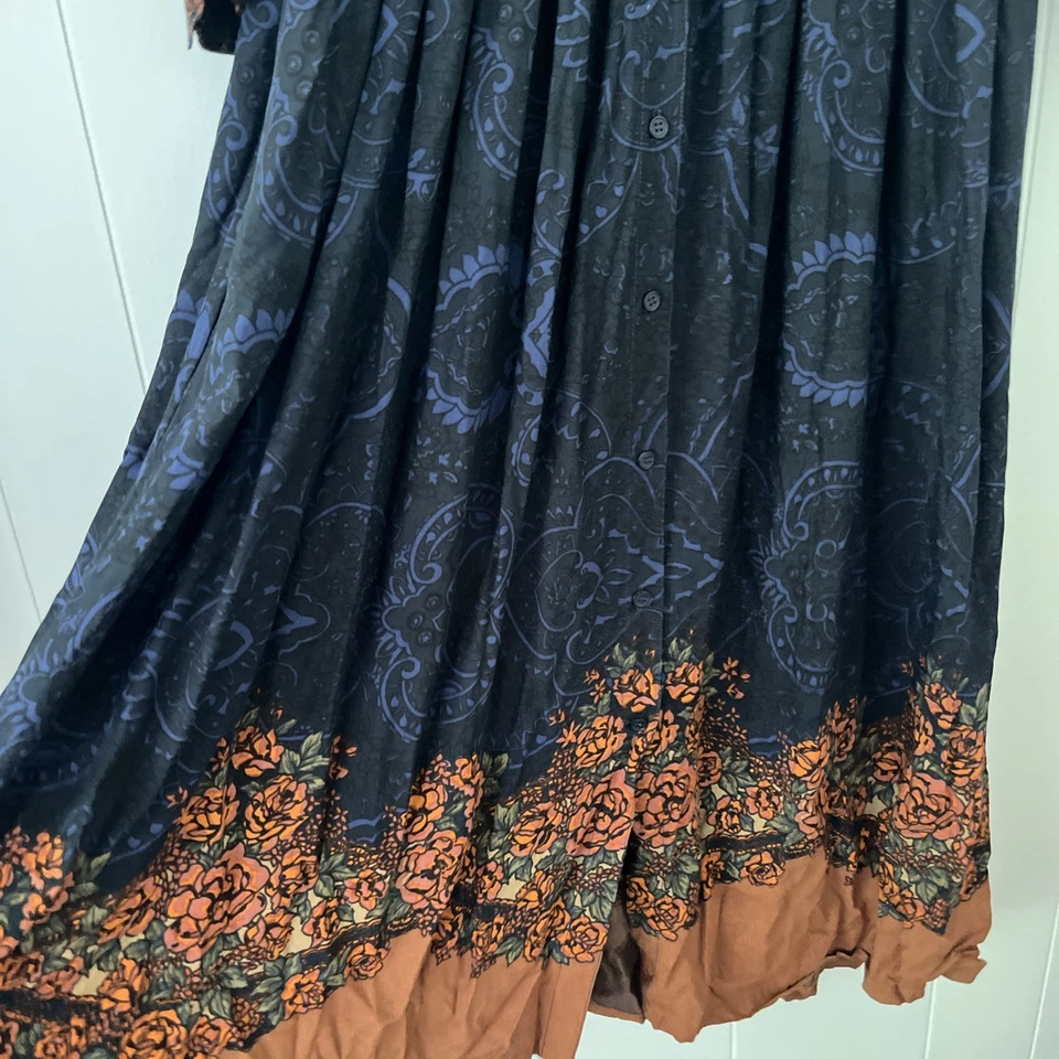 Camisa de vestir TOGETHER abotonada cachemira otoño negra azul marino 12 años 80’s Y2K de colección Foto 4 de 4