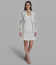 Karl Lagerfeld Paris Lace Blazer Soft White Size 6 NWT 199