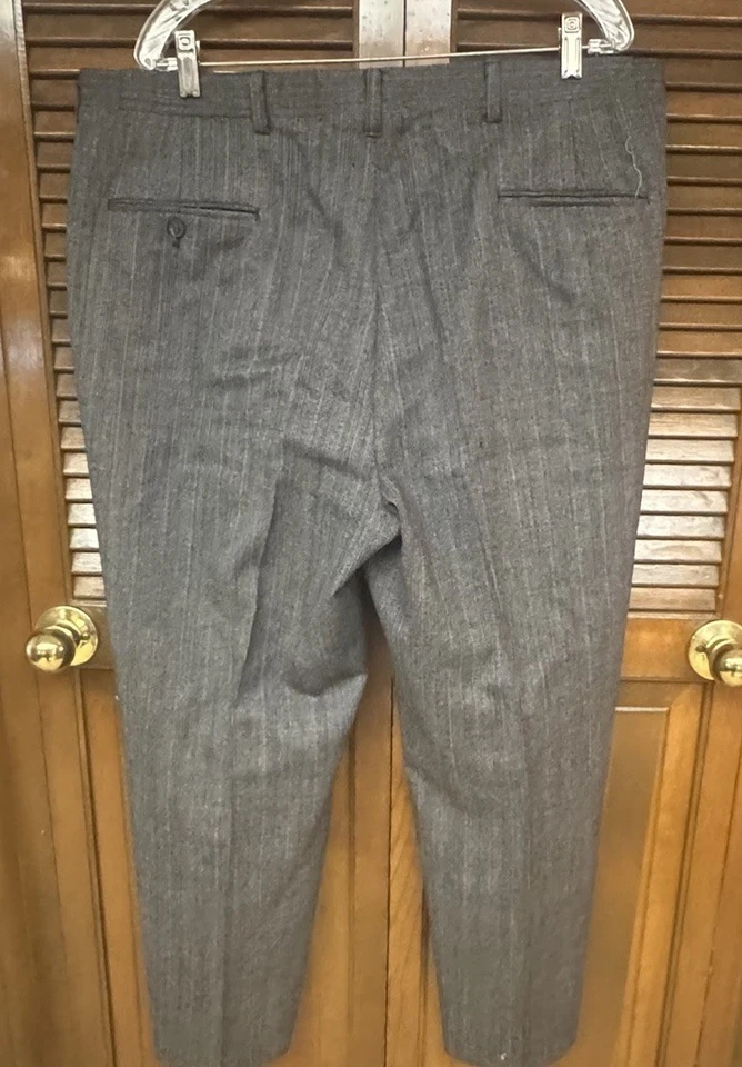 Christian Dior Monsieur Gris Rayas Plisado Pantalones de Vestir Hombres 40x29 Lana De Colección Foto 2 de 4
