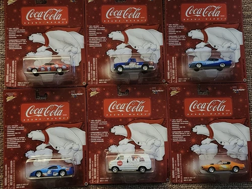 Diecast Cars Johnny Lightning Coca-Cola Polar Bear Set Vintage Collectable Toys