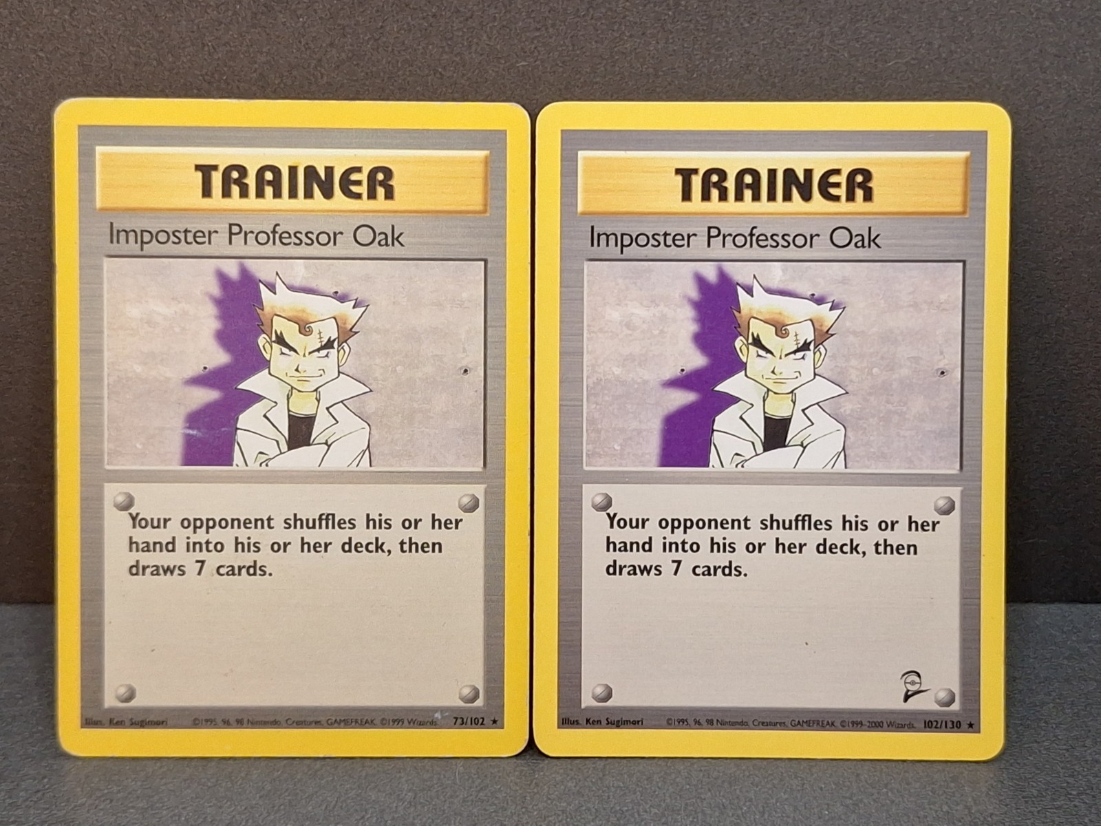 Imposter Professor Oak Trainer Pokémon Card TCG 73/102 102/130 Rare Vintage Lot
