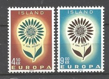 Europa 1964 Islande Yvert n° 340 et 341 neuf ** MNH