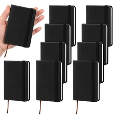 10 PCS Small Notebook Bulk 4.3 X 3 Inch Pocket Notebook Black Leather Tiny No...