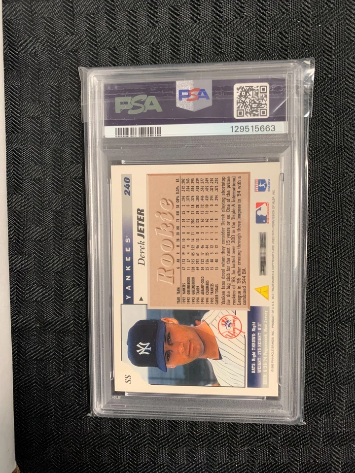 DEREK JETER 1996 SCORE #240 ROOKIE PSA EX-MT 6 NEW YORK YANKEES - Image 2 of 2