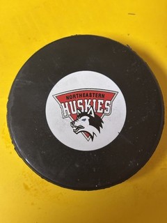 OLD VINTAGE HOCKEY PUCK NORTHEASTERN HUSKIES HOCKEY EAST