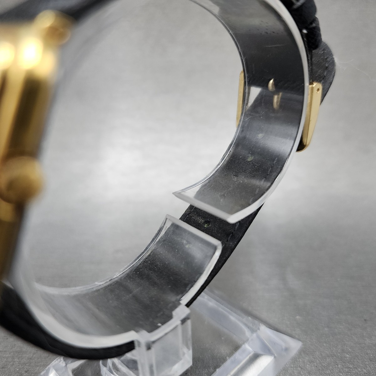 Waltham Maxim Tank Watch Women 26mm Black Dial Gold Tone Rectangle