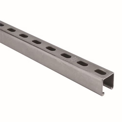 2 Ft. 12-Gauge Half Slotted Metal Framing Strut Channel - Silver Galvanized (ZA1