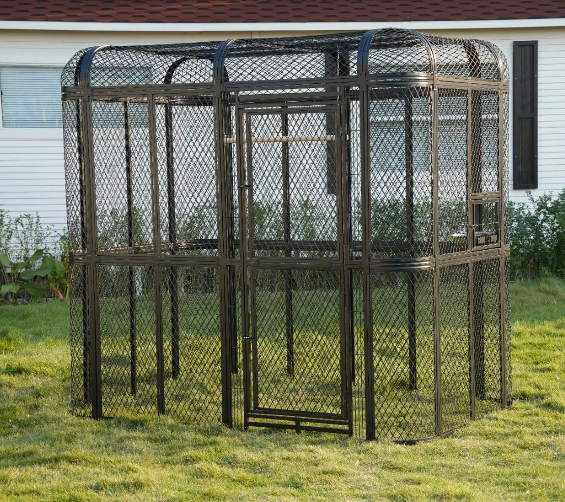 Pajarera MeLiTec VH04-1 – Acero Inoxidable Negro Mate, De Pie 170 Cm, Redonda, Comedero Para Aves Y Ardillas