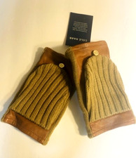 Cole Haan Leather Flip Mitt Gloves Color British Tan Size Medium NWT