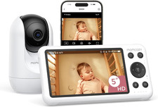 Smart Wifi Baby Monitor with Camera and Audio, 5" 1080P Screen with Wall Mount,