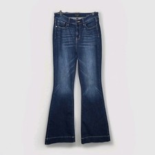 Judy Blue High Waist Angled Flare Denim Jeans Dark Wash Sz 9