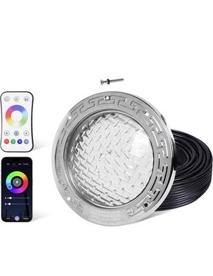 HQUA PN01DC LED Inground Pool Lighting System RGBW Color Change 10 Inch 50W, ...
