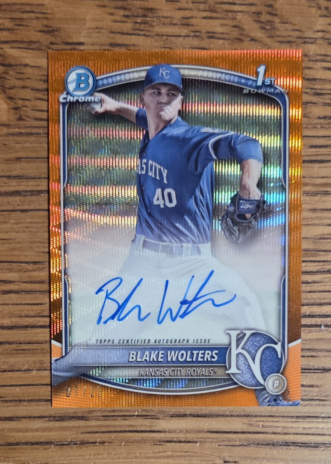 2025 Bowman Chrome - Orange Wave Refractor Auto #CPA-BW Blake Wolters /25 