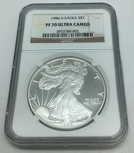 1986 S American Silver Eagle NGC PF 70 Ultra Cameo First Year