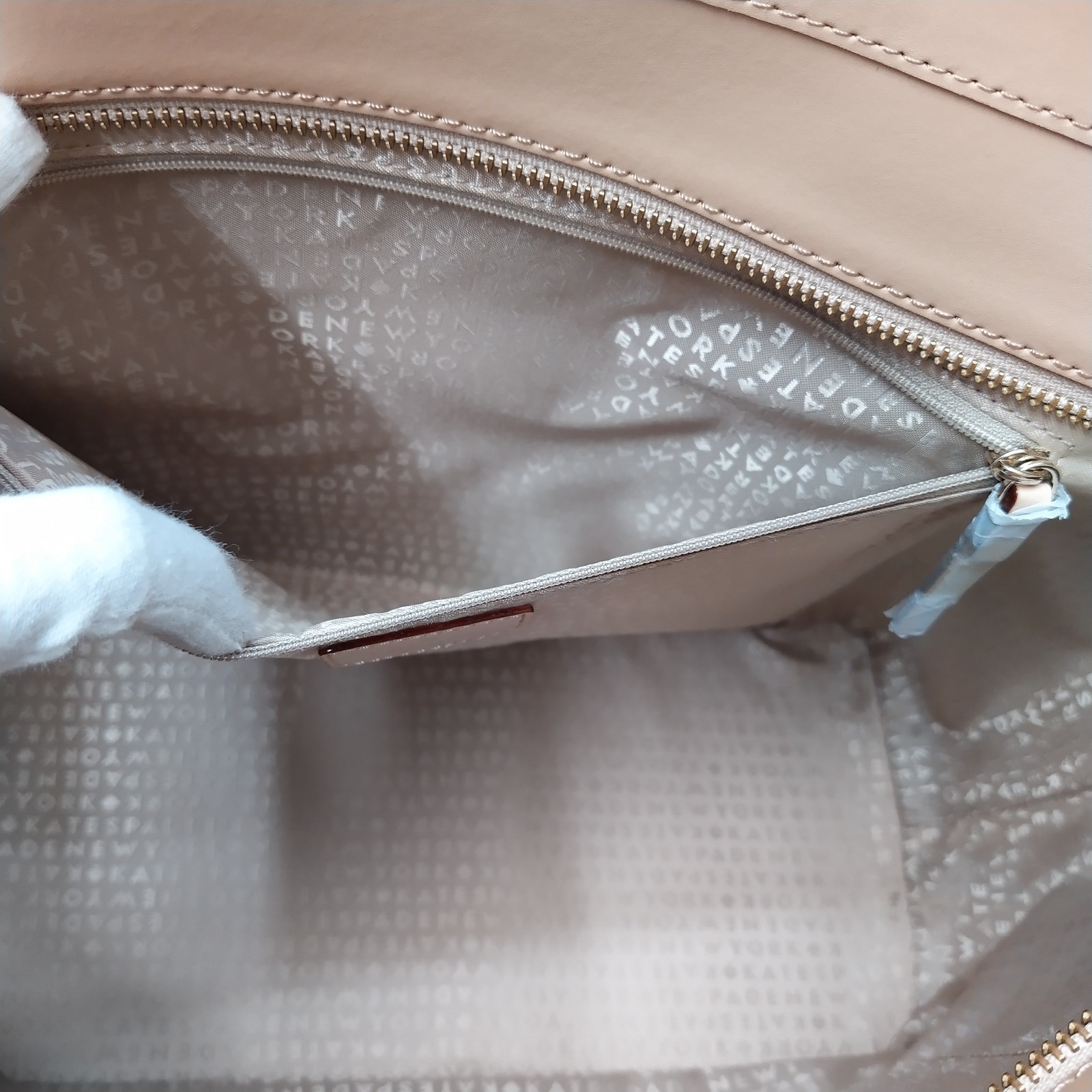 Kate Spade Black White Stripe Leather Double Handles Zipper Tote Bag thumbnail 20