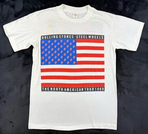 Single Stitch Rolling Stones Steel Wheels Tour 1980s vintage concert t-shirt, vintage, single stitch, B+ condition
