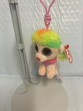Ty Beanie Boos💜Rainbow The Poodle 4" Clip New MWMT's