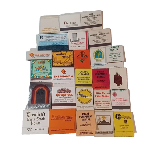 Lot of 25 Arizona AZ Phoenix Scottsdale Matchbooks Restaurants Hotels Banks Etc
