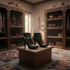 Women Silver Metal Chain Boot Bracelet Shoe Turquoise Flower Charm SET Accessory