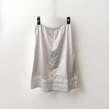 VTG Sliperfection White Lace Nylon Tricot Half Slip Midi petticoat XL Made USA