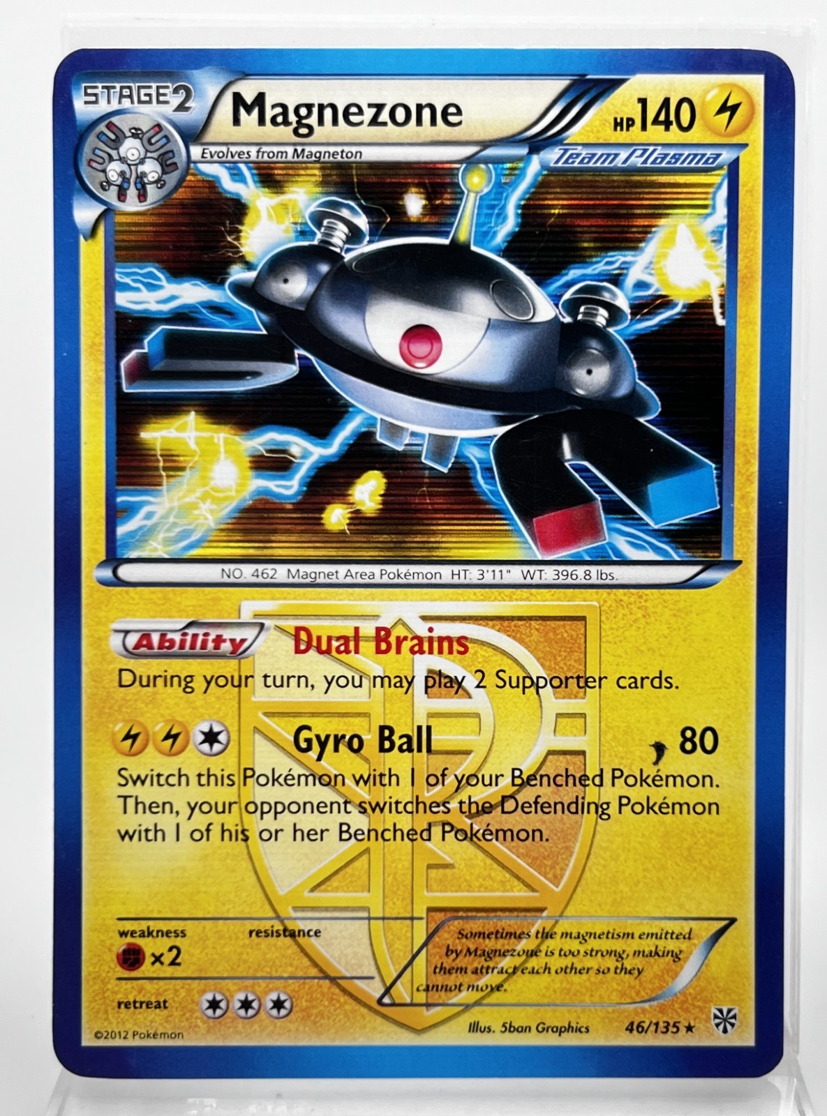 Magnezone Holo 46/135 Pokémon Card 2012 Black & White Plasma Storm LP