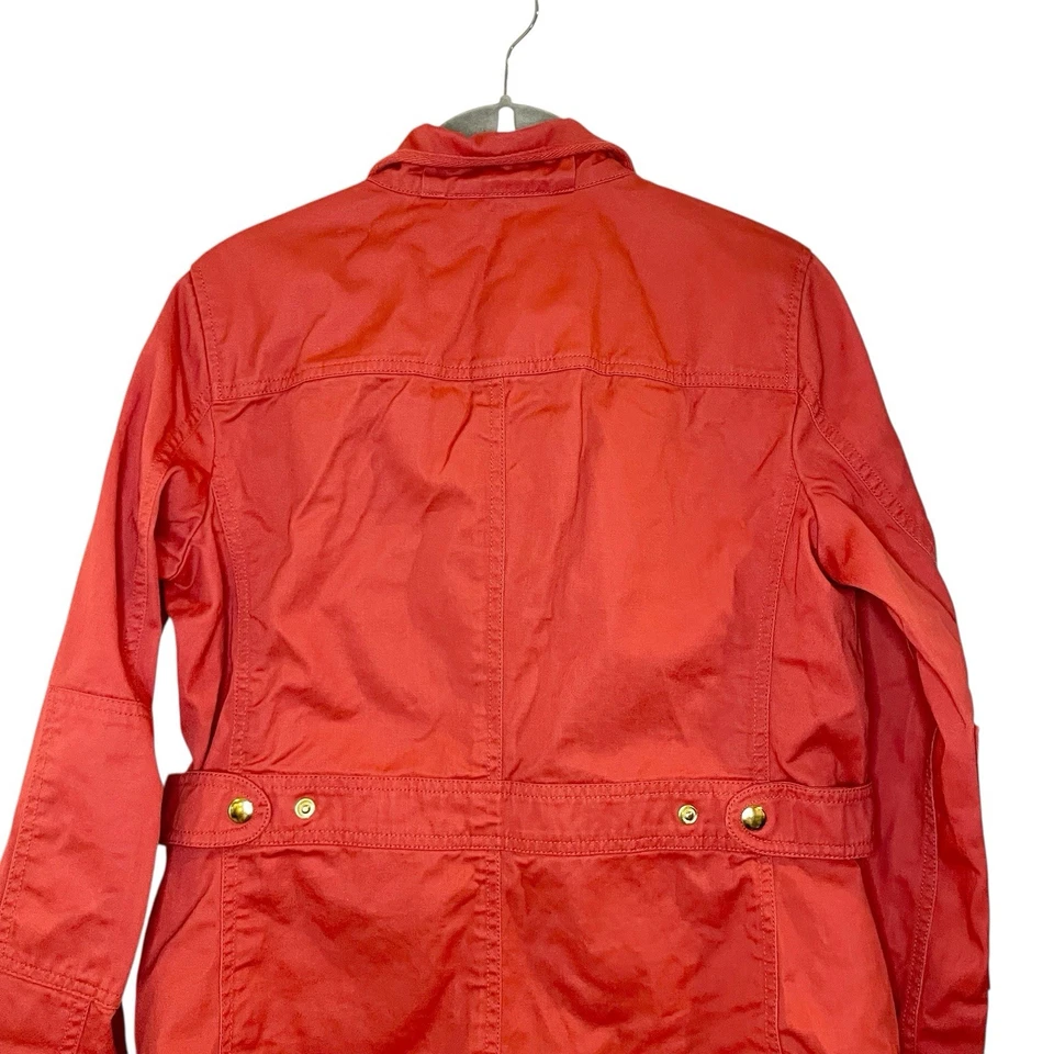 422 J. Chaqueta roja militar Crew Relaxed Boyfriend Field para mujer S Chaqueta de granero de otoño Foto 4 de 4