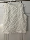 Skies Are Blue Women's White Embroidered Button Front Sleeveless Vest L — photo 3