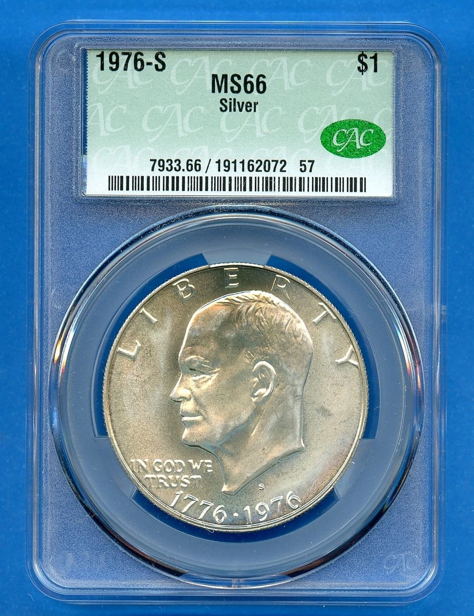 Silver MS 66 Graded 1976 Eisenhower Dollars (1971-1978) for sale