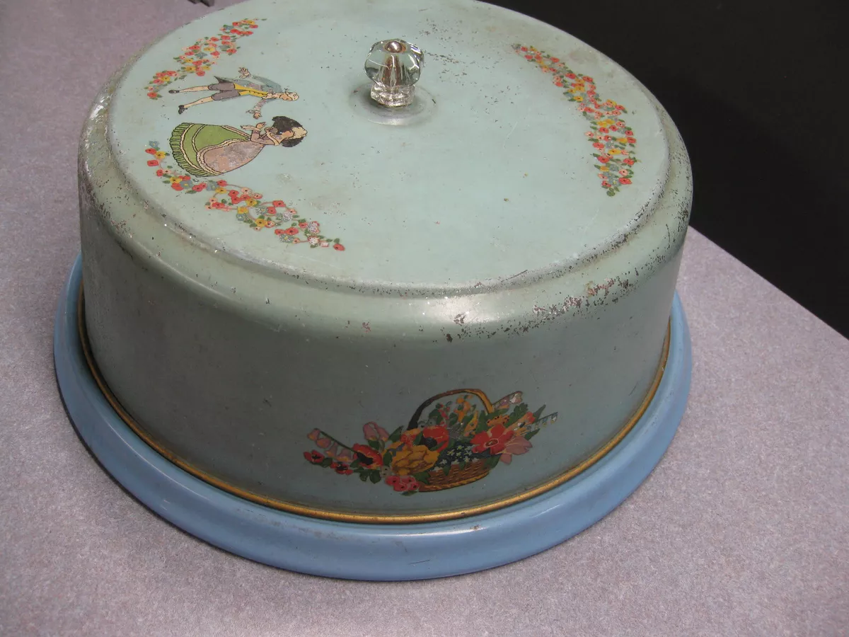 1920's VINTAGE METAL CAKE PAN AND COVER