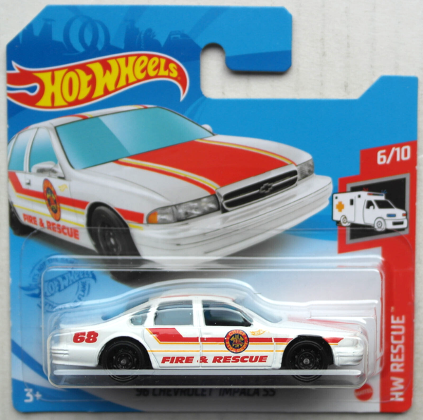 Hot Wheels 1996 Chevy Chevrolet Impala Ss Weiß Fire & Rescue Neu/Ovp Hw Auto ´96-image