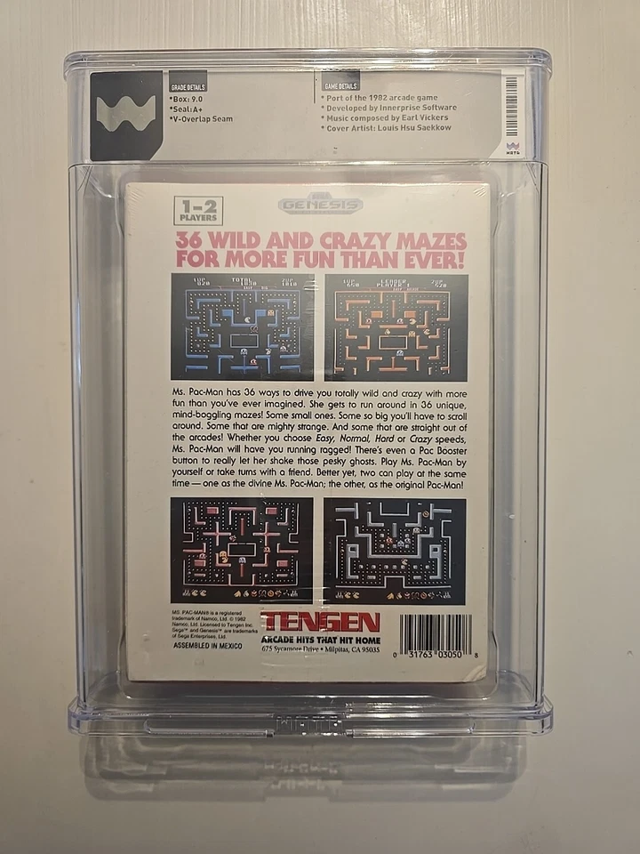 MS. PAC-MAN Pacman Factory Sealed! Sega Genesis Video Game Wata Graded 9.0 A+ - Image 2 of 2