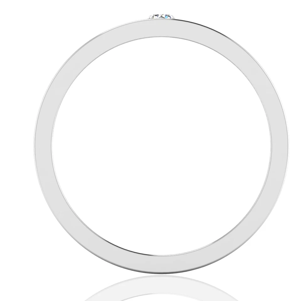 Alianza de boda de diamantes naturales de 0,10 quilates de platino real 950 talla 10 Foto 4 de 4