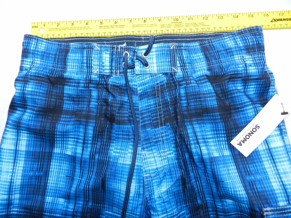 Pantalones cortos de baño para hombre SONOMA talla PEQUEÑA (32"") calzoncillos de malla $40 NUEVO (cs20) Foto 2 de 4