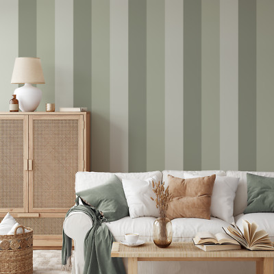 Tricolor Streifen Tapete Vertikal Horizontal World Of Wallpaper Grün AF0017