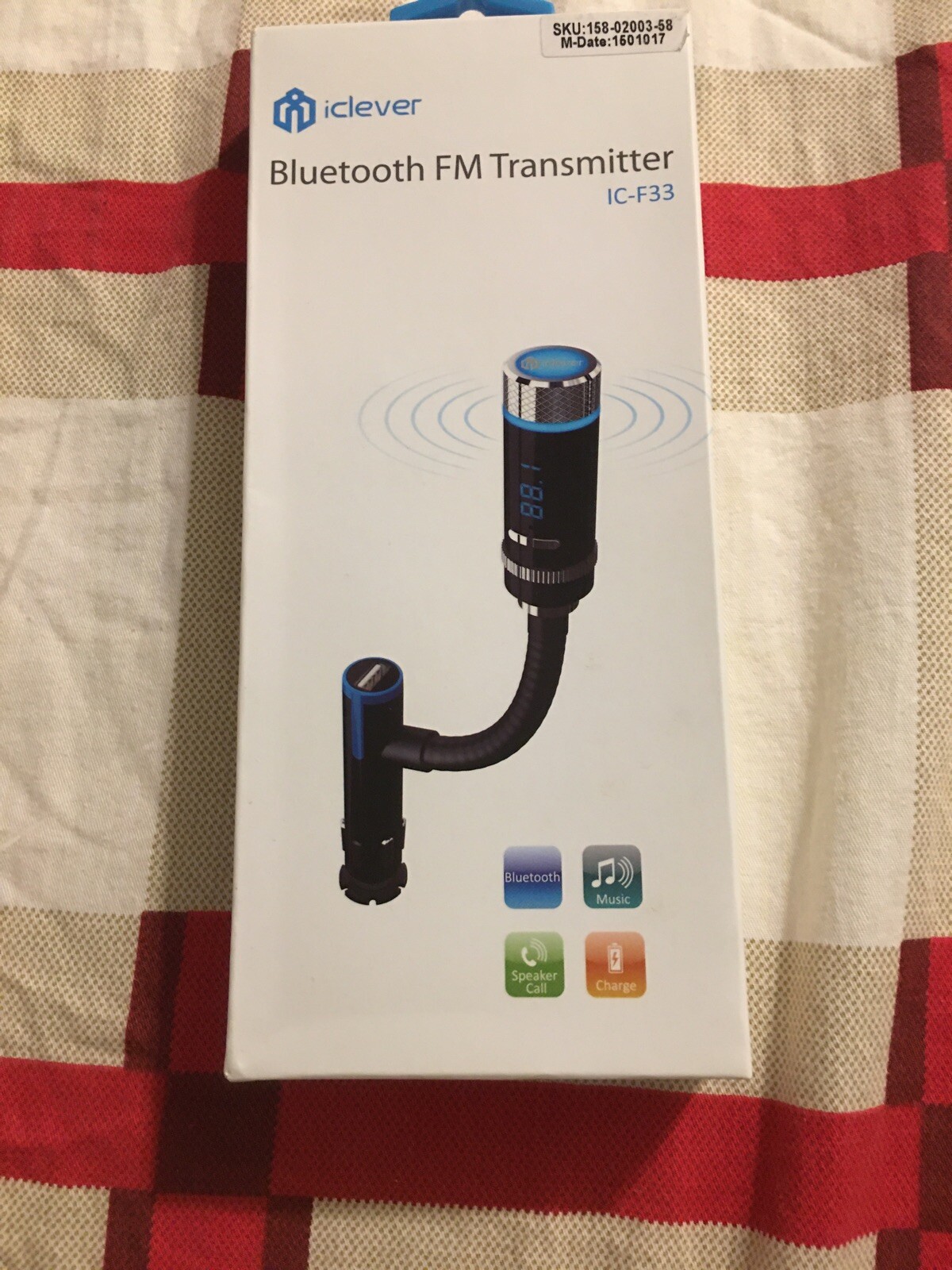 iClever Handsfree Wireless Bluetooth FM Transmitter WChargin