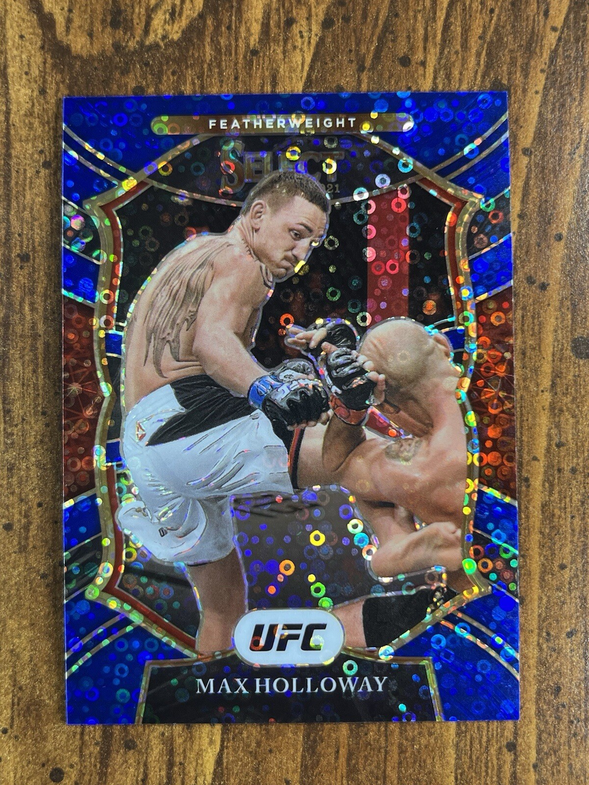 Max Holloway • 2021 Select Concourse Blue Disco Prizm /99 #97 UFC Champ 🇺🇸🥊🥋