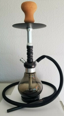 INHALE ️SNOWFLAKE HOOKAH 18'' INCH 1 HOSE BLACK AND SILVER