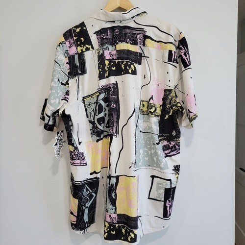 Volcom Entertainment Woven Short Sleeve Shirt White Muilt Size XXL - Picture 3 of 9