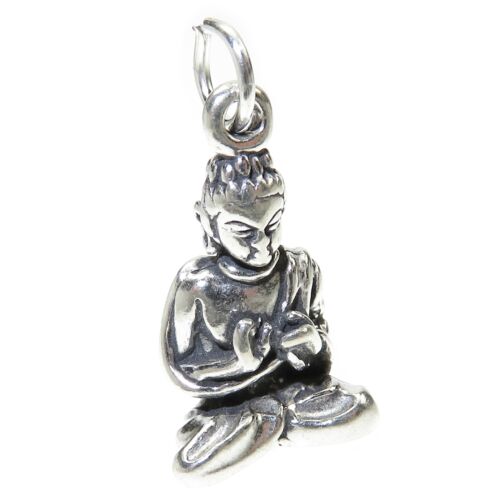 Buddha Sterlingsilber Charm 0,925x1 Religiöser Buddhismus Charms - Bild 1 von 5