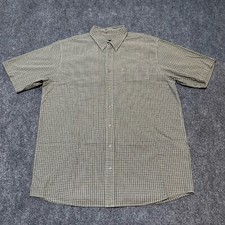 Eddie Bauer Shirt Mens Large Tall Plaid Cotton Button Down Collar Casual