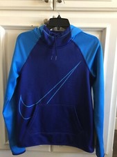NIKE Women  s Swoosh Therma Fit Training Hoodie Pullover 803451 Sz S Blue